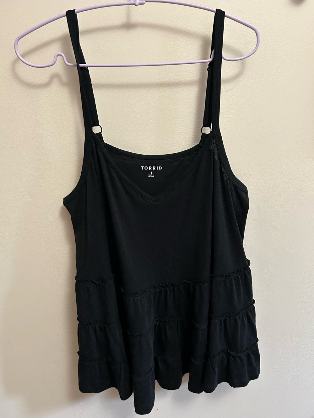 torrid Black Tiered Adjustable-Strap Tank
